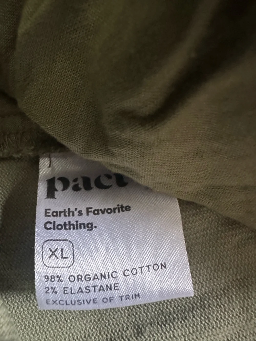 Pact Olive Green Stretch Waistband Corduroy Wide-Leg Pants Size XL - Picture 5 of 5